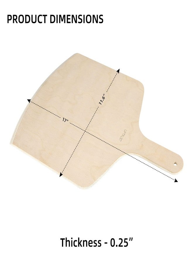 UPTRUST Pizza Peel, Premium Natural Wooden Pizza Peel 12 x 17 inch Rectangular, Large Pizza Spatula, Cutting Board for Baking Homemade Pizza and Bread - Set of 2 - Image 2