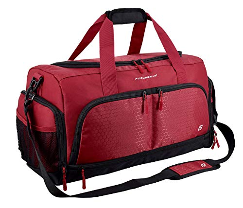 FocusGear Ultimate Gym Bag 2.0: The Durable Crowdsource Designed Duffel Bag with 10 Optimal Compartments Including Water Resistant Pouch, Red, Medium (20"), Red, Medium (20") - Image 1