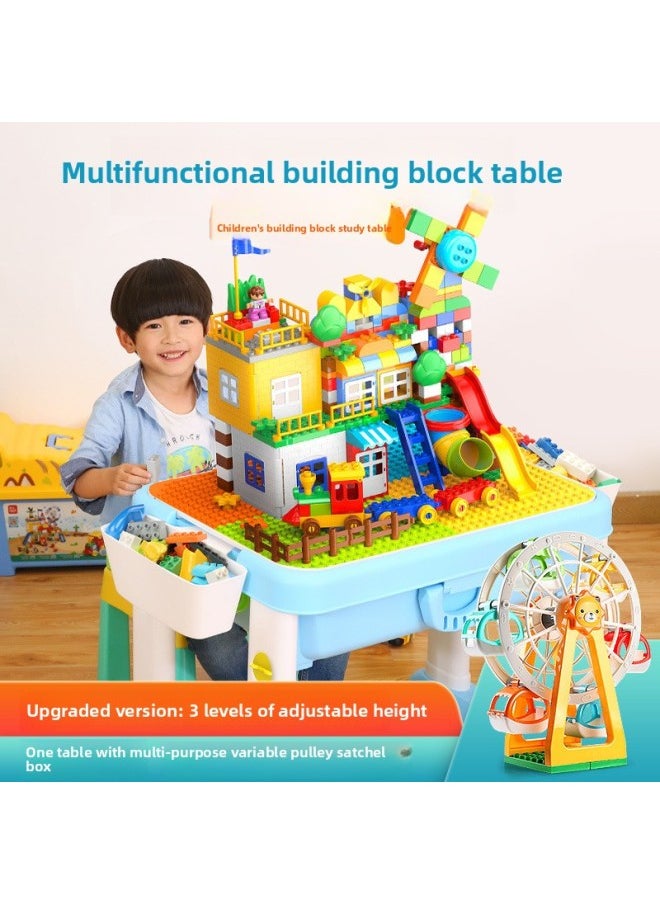Generic - Fei Le Building Block Table Lifting Learning Table Children's Toy Table Compatible With Lego Large Particles Assembled A Generation Of Hair-Color:(Liftable) Size Particle Table +1 Chair - Image 1