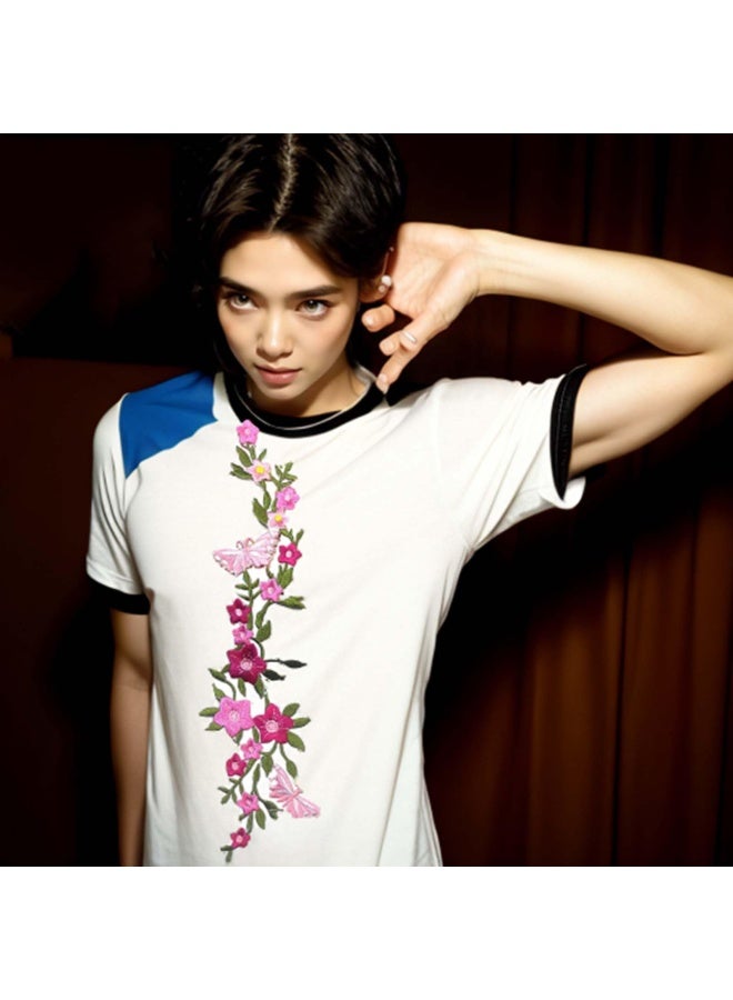 zeng 2 pcs Patches Embroidery Fabric Embroidery Patches Patches for Clothing Clothes Embroidered Jacket Bag Jeans Embroidery Flower DIY Embroidered Patches - Image 5