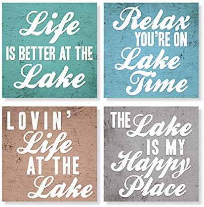 Carson Lake Life Square House Coaster Set