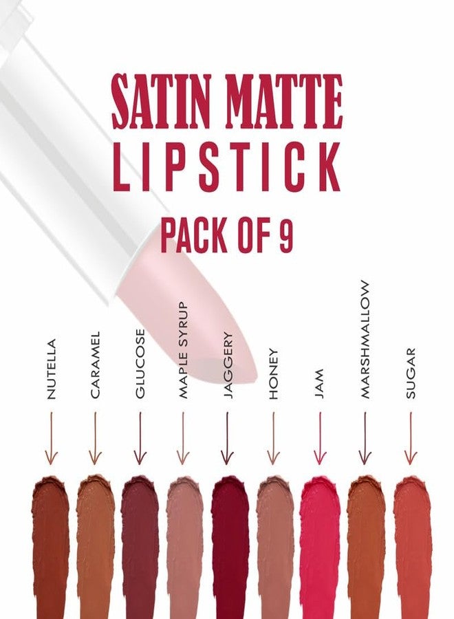 Love Earth LoveEarth Satin Matte Lipstick Set - 9 Mini Lipsticks | Soft, Moisturizing & Long-Stay Formula | Multicolor, Lightweight & Non-Drying Lip Colors | (2g x 9) 18g - Image 3