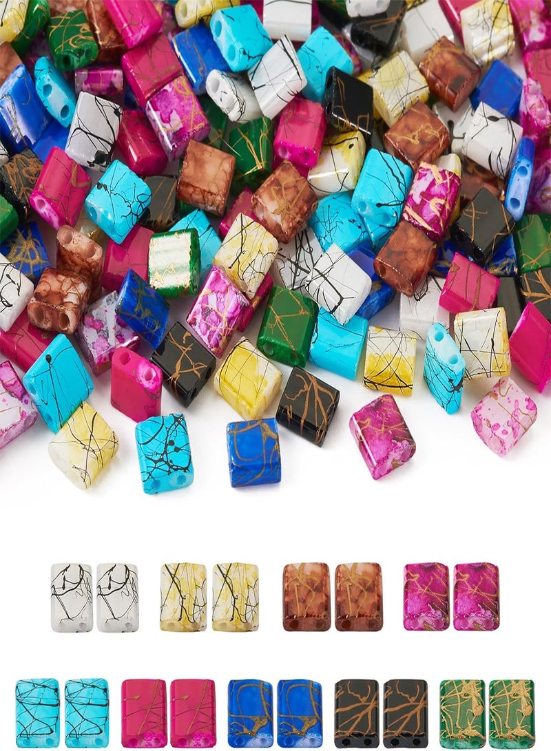 GGOOT Pandahall 180Pcs 2 Hole Glass Tila Beads Square Seed Beads 5mm Rectangle Mini Spacer Beads Flat Beads for Bracelet Necklace Jewelry Making, SEED-TA01-06-YILISI  - Image 1