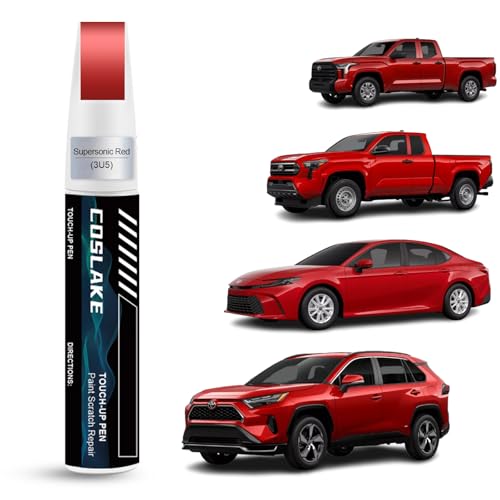 COSLAKE Car Touch Up Paint(Supersonic Red(3U5(Include 2SC))) for Toyota, Car Paint Scratch Repair Kit, Quick & Easy Solution to Repair, 2 in 1 Scratch Remover Pen with Color-Matched - Image 1