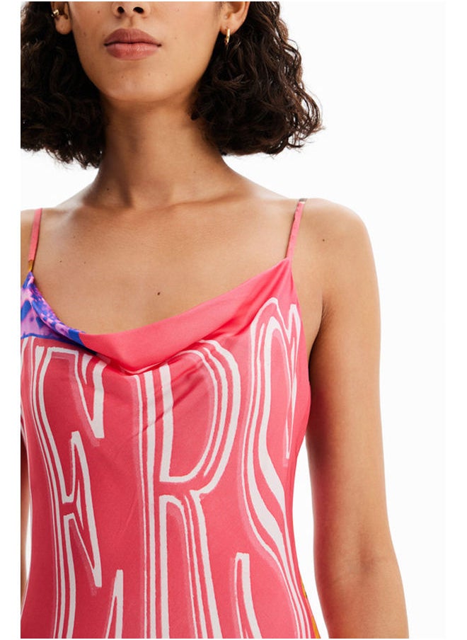 DESIGUAL - Collage lingerie midi dress - Image 1