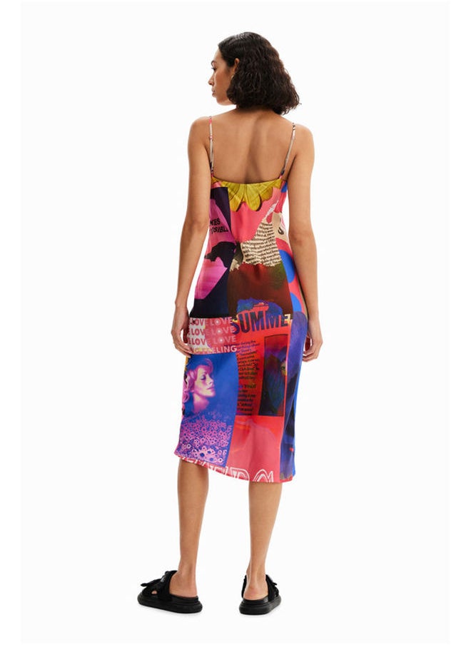 DESIGUAL - Collage lingerie midi dress - Image 1