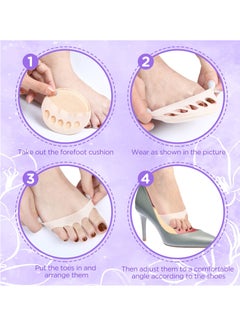 SYOSI Honeycomb Forefoot Pads Fabric Foot Cushions Forefoot Pad Feet Sweat Pads Metatarsal Pads Reusable Relief Foot Fatigue Pain for Women Various Shoe Types（5 Pairs ）  - Image 5