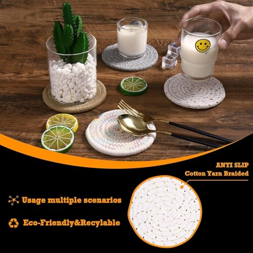 cleanex india Brighten up Your Table While Protecting Your Surfaces with The Smiley Jute Tea Coaster Set Designed specifically for Glass Mugs. Crafted from eco-Friendly, Natural Jute - Image 5