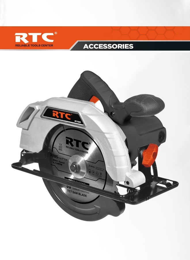 RTC RTC 680 Circular Saw – 185mm, 1450W, 1-Year Warranty – High-Speed Professional Wood Cutter  - Image 1