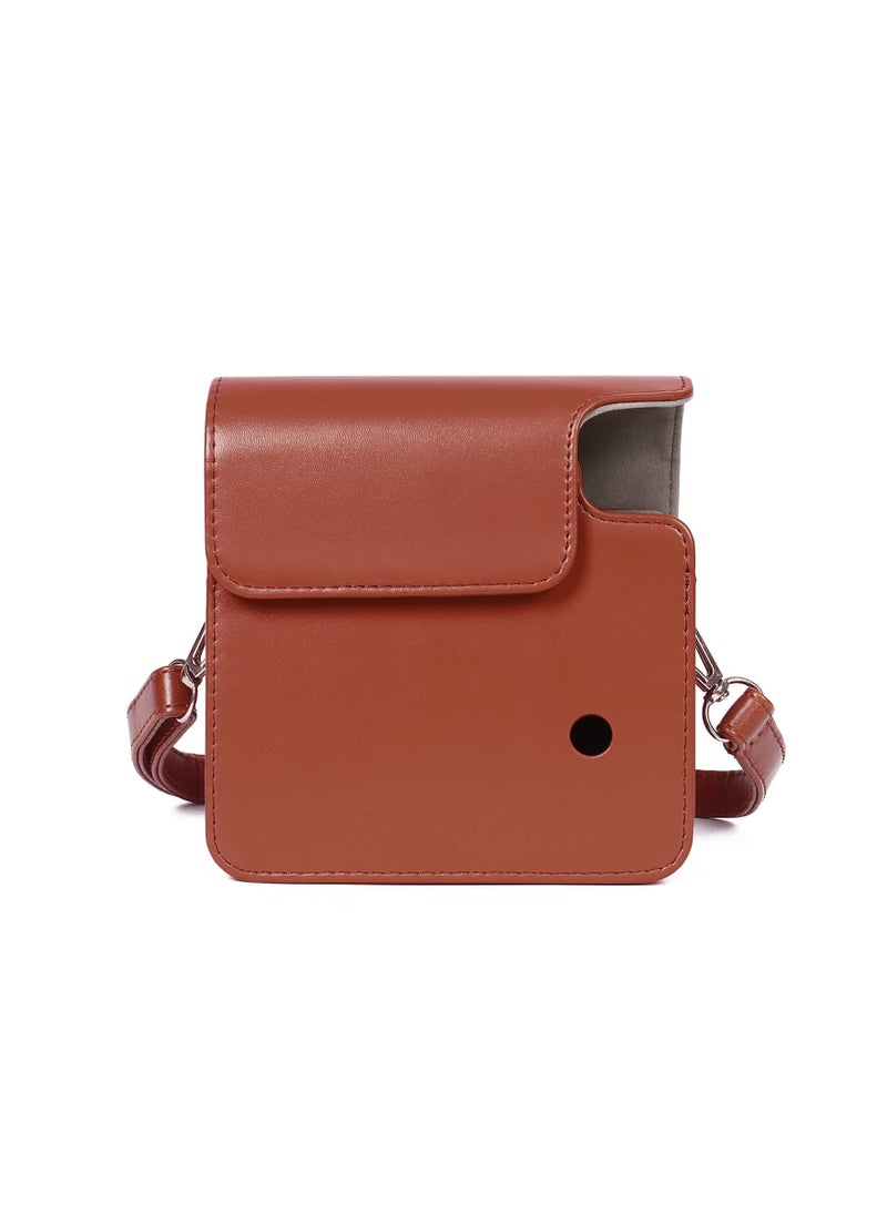 KASTWAVE - KASTWAVE Square SQ1 Case - Protective Case for Fujifilm Instax Square SQ1 Instant Camera - PU Leather Cover with Adjustable Shoulder Strap - Orange Brown - Image 1