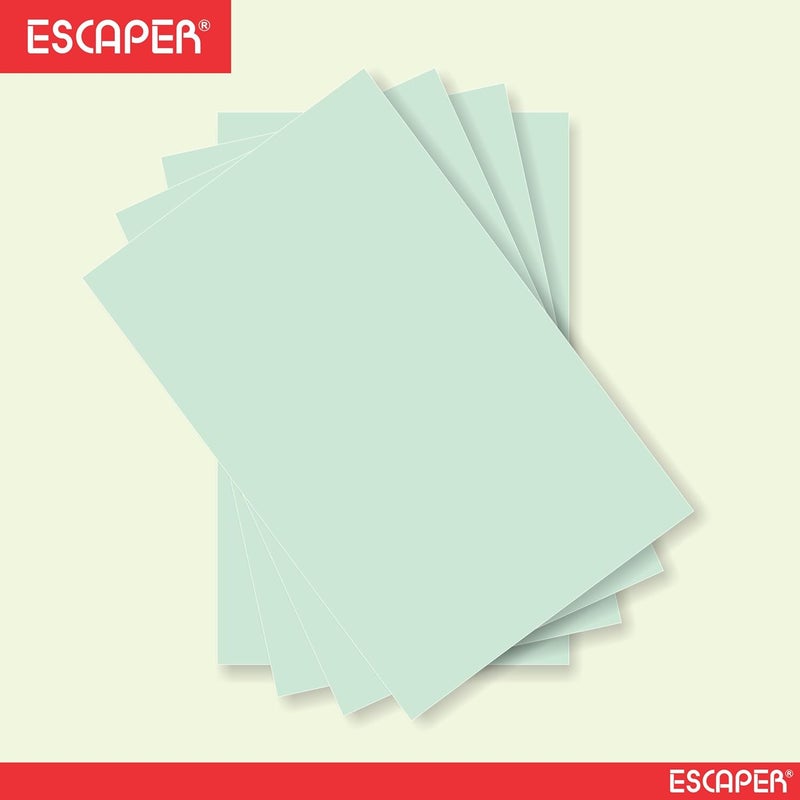 ESCAPER ورق دفتر أخضر بحجم قانوني (14x8.5 بوصة، 80 جرام/متر مربع)، أوراق ناعمة غير مخططة، مقاومة للتجاعيد، قابلة للطباعة على الوجهين، للاستخدام المكتبي والقانوني (عبوة من 100، حجم FS (قانوني) - 80 جرام/متر مربع) - Image 4