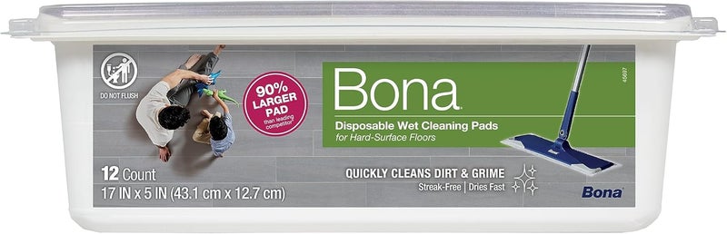 Bona Multi-Surface Disposable Wet Cleaning Pads - 12-Pack - Image 1