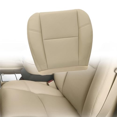 FZJDSD Tan Perforated Driver or Passenger Side Bottom Replacement Leather Seat Cover Compatible with Cadillac Escalade 2009-2014 Chevy Tahoe Suburban Avalanche Silverado GMC 2009-2014 - Image 3