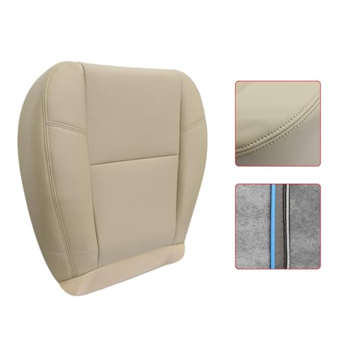 FZJDSD Tan Perforated Driver or Passenger Side Bottom Replacement Leather Seat Cover Compatible with Cadillac Escalade 2009-2014 Chevy Tahoe Suburban Avalanche Silverado GMC 2009-2014 - Image 5