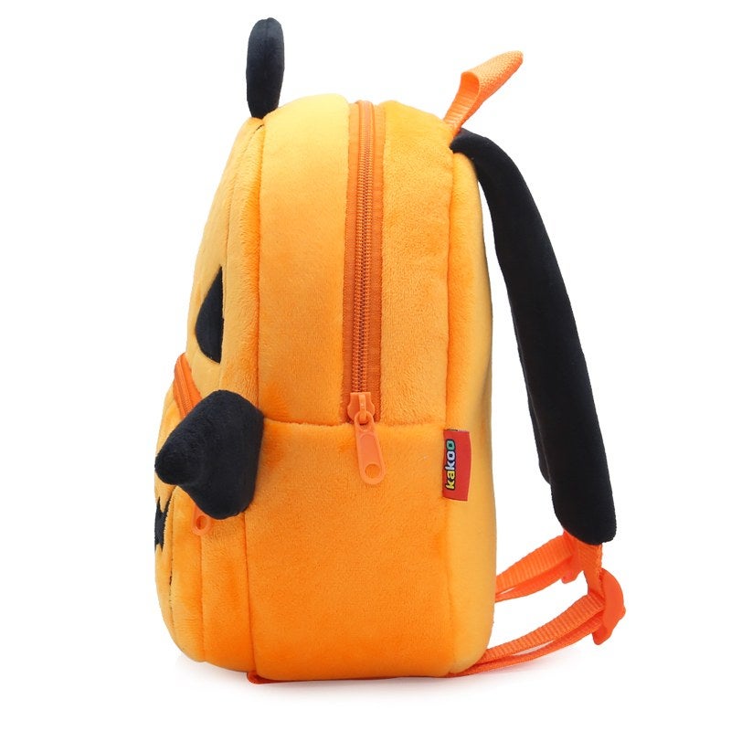 Plush Kids Backpack, Pumpkin Fruit Design, Soft Lightweight School Bag for Toddlers and Preschool Kids - Image 2