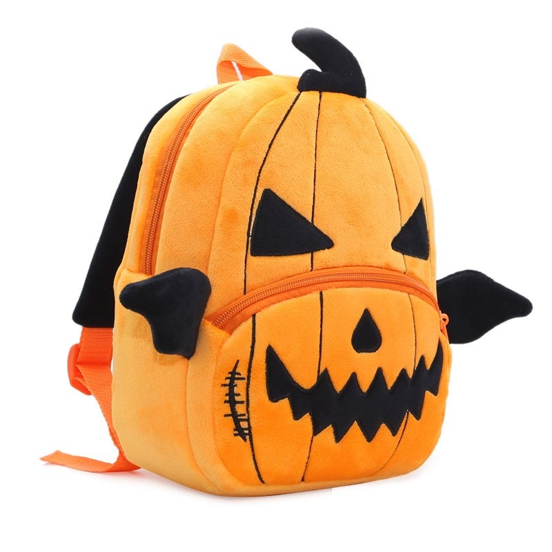 Plush Kids Backpack, Pumpkin Fruit Design, Soft Lightweight School Bag for Toddlers and Preschool Kids - Image 4