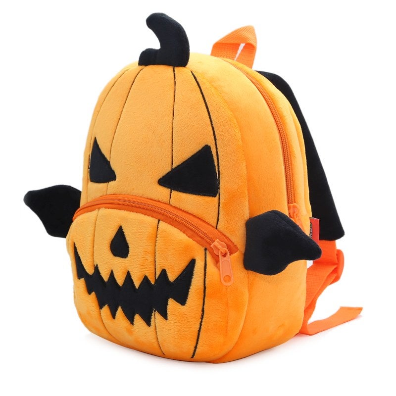 Plush Kids Backpack, Pumpkin Fruit Design, Soft Lightweight School Bag for Toddlers and Preschool Kids - Image 3