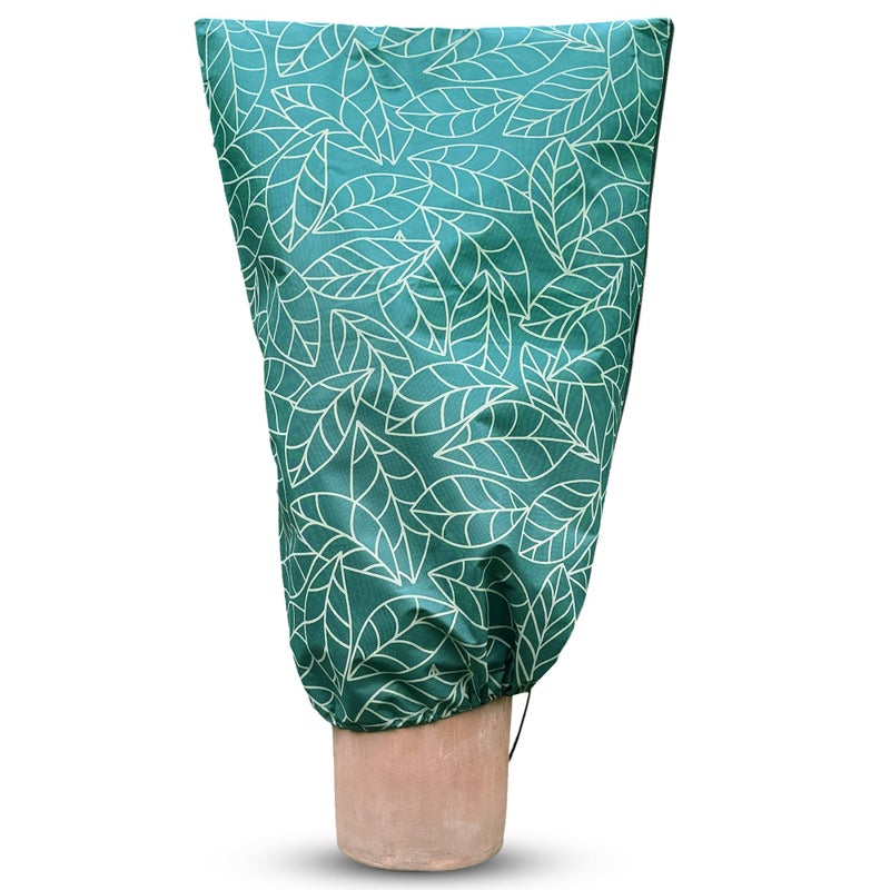 UB-STORE Plant Covers Freeze Protection 32"x47" in 4 Pack | Green Winter Frost Blankets for Outdoor Plants | Reusable Garden Cover Bags with Zipper Drawstring | Cold Weather Shrub Protection Cloth - Image 1