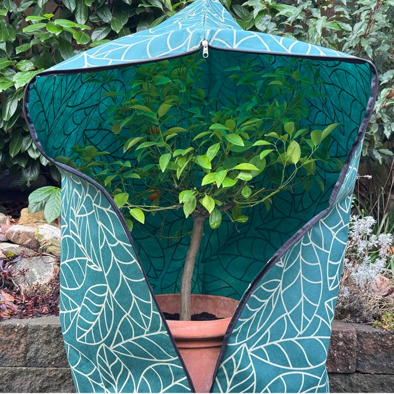 UB-STORE Plant Covers Freeze Protection 32"x47" in 4 Pack | Green Winter Frost Blankets for Outdoor Plants | Reusable Garden Cover Bags with Zipper Drawstring | Cold Weather Shrub Protection Cloth - Image 3