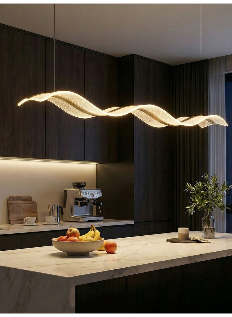 Gold LED Pendant Light,Ribbon Chandelier, Acrylic Pendant Light,Chandelier Ceiling Light,Wrought Iron Aluminum Acrylic,Suitable For Kitchen Islands,Bedrooms,Living Rooms,Studies,And Offices. - Image 1
