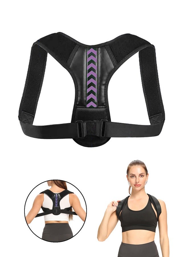 Posture Corrector for Women and Men, Adjustable Posture Corrector Spine Straightener, Improves Posture and Pain Relief Correction Strap (Black) - Image 1
