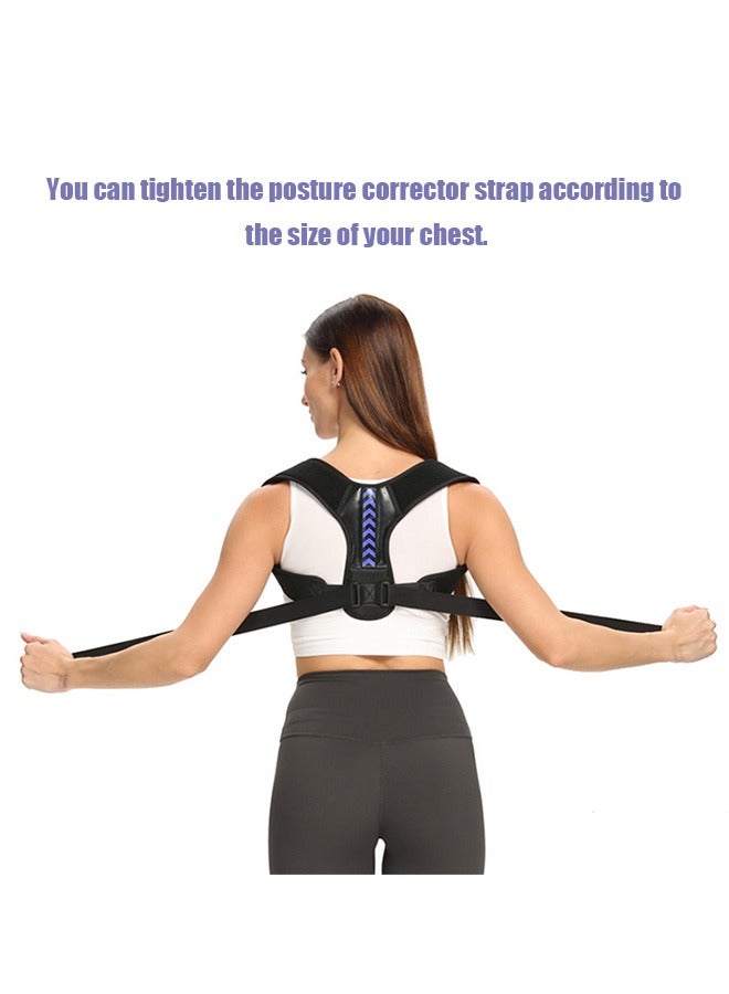 Posture Corrector for Women and Men, Adjustable Posture Corrector Spine Straightener, Improves Posture and Pain Relief Correction Strap (Black) - Image 2