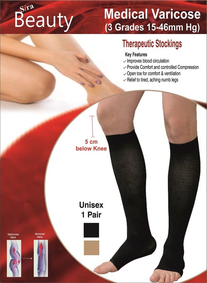 JOINTCOMFO Medical Antiskid Varicose Veins, Graduate Calibrated, Compression Socks, Stocking Improve Blood Circulation, Varicose Vein, Swollen, Aching Legs, Pain Relief, Edema, Sore Legs, Compression Sleeve with Anti Slip Grade - I (15-21 mmHg) (XXL, Black) - Image 2