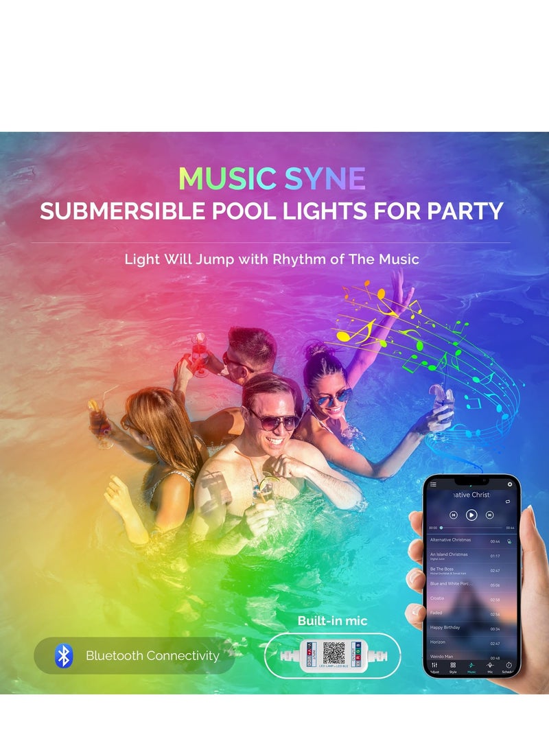 KASTWAVE Pool Lights with APP Control, Submersible LED Pool Lights, Pond Lights, Lights with IP68 Waterproof, 16 Million Colors, Music Sync, 12V Smart Pool Lights for Inground Above Ground Pool, Hot tub  - Image 3