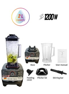 SILVER CREST Silver Crest 1200 W Multi-Purpose Blender and Food Processor with 2 Bowls and 8 Stainless Steel Blades, 15 Variable Speeds for Crushing Ice, Fruits and Vegetables, and Mincing Meat  - Image 1