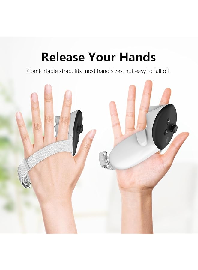 Controller Grips Compatible With Meta/Oculus Quest 3 Adjustable Knuckle Straps Fits Most Hands Soft Hand Cover For Quest 3 Accessories Fit For Official Charging Dock Battery - Image 5