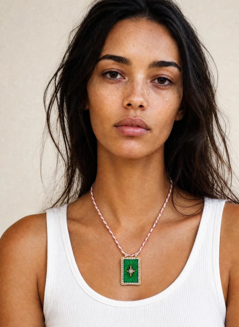 AMIE Dubai Green Necklace taro sign 'Star' green for Women | Best Price UAE
