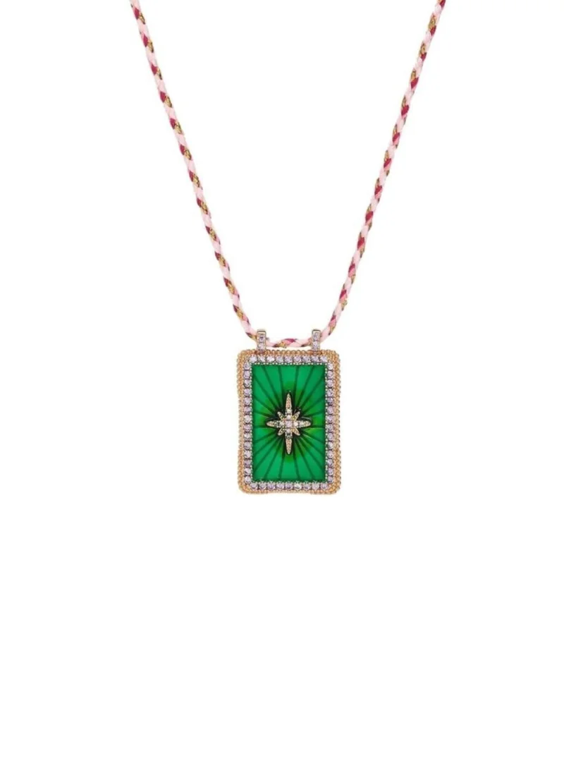 Necklace taro sign 'Star' green