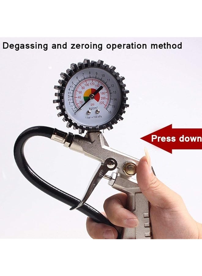 مسدس نفخ إطارات السيارات، مقياس ضغط عالي الدقة لجميع أنواع السيارات - Image 3