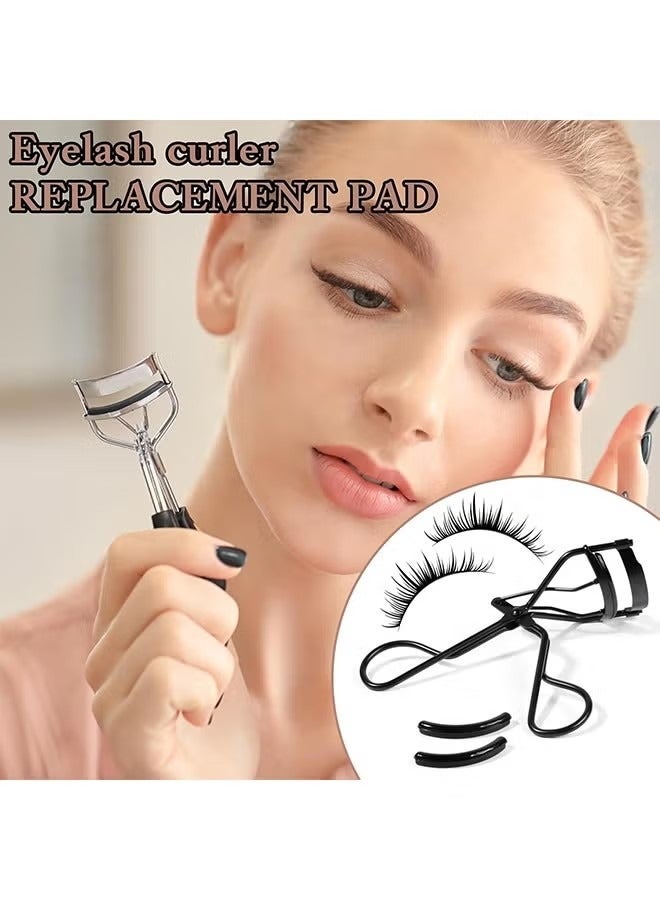 30pcs Eyelash Curler Refill Pads - Silicone Rubber Universal Eye Lash Curler Replacement with Clear Storage Box (Black) - Image 2