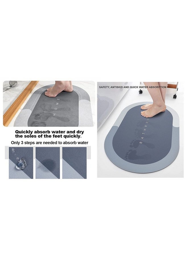 RENVA Bathroom Door Mats | Water Absorbent Quick Dry Round Mat with Anti-Slip Rubber Backing | Non-Slip Floor Mat for Home & Kitchen 40x60 CM (Pack of 2, Multi Colour) - Image 2