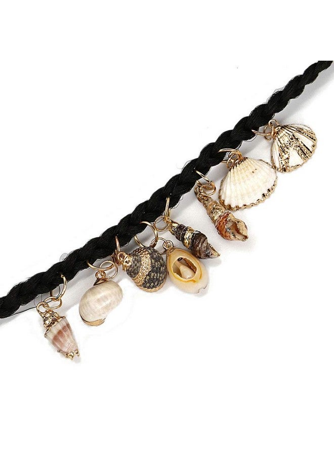 HEALLILY Beavorty 13Pcs Hair Rings Jewelry Pendant Ocean Conch Shell Hair Accessories Hair Cuffs Decorations Charms For Twist Crochet Braiding Hair Clips - Image 5