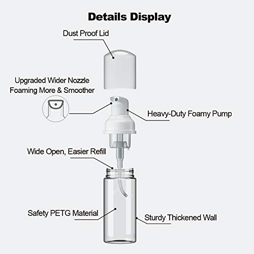 MKLZ 24 Pcs Empty Foam Pump Bottle 1oz/30ml Travel Size Plastic Pump Bottle Soap Bottle Portable Small Hand Sanitizer Dispenser Bottles, Refillable Clear Instant Foaming Bottles for Hand Lotion Shampoo - Image 3
