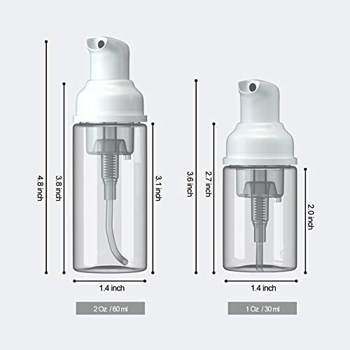 MKLZ 24 Pcs Empty Foam Pump Bottle 1oz/30ml Travel Size Plastic Pump Bottle Soap Bottle Portable Small Hand Sanitizer Dispenser Bottles, Refillable Clear Instant Foaming Bottles for Hand Lotion Shampoo - Image 2