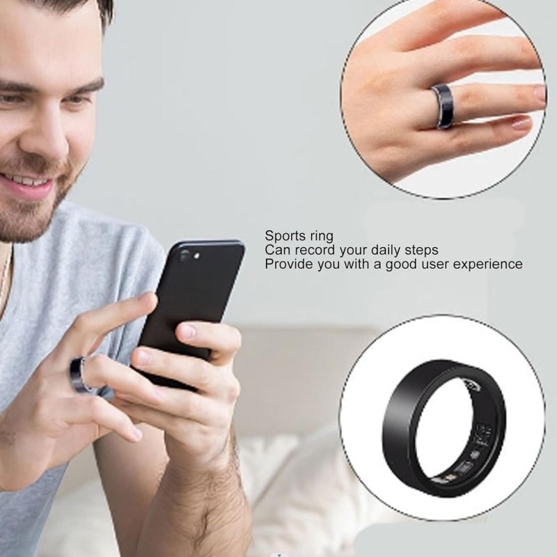 Health Care Smart Rings Sports Ring Fitness Tracker Intelligent Sleep Monitoring Step Body Temperature Monitor Shake to Take Photos IPX8 Waterproof with 350mAh Charging Case - Image 2