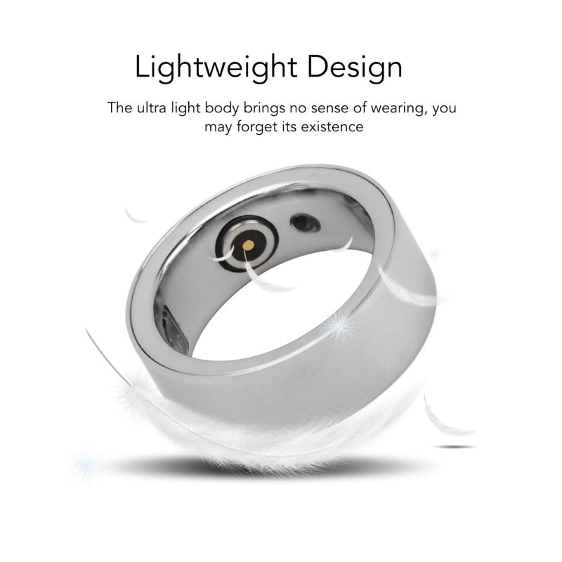 Health Care Smart Rings Sports Ring Fitness Tracker Intelligent Sleep Monitoring Step Body Temperature Monitor Shake to Take Photos IPX8 Waterproof with 350mAh Charging Case - Image 5