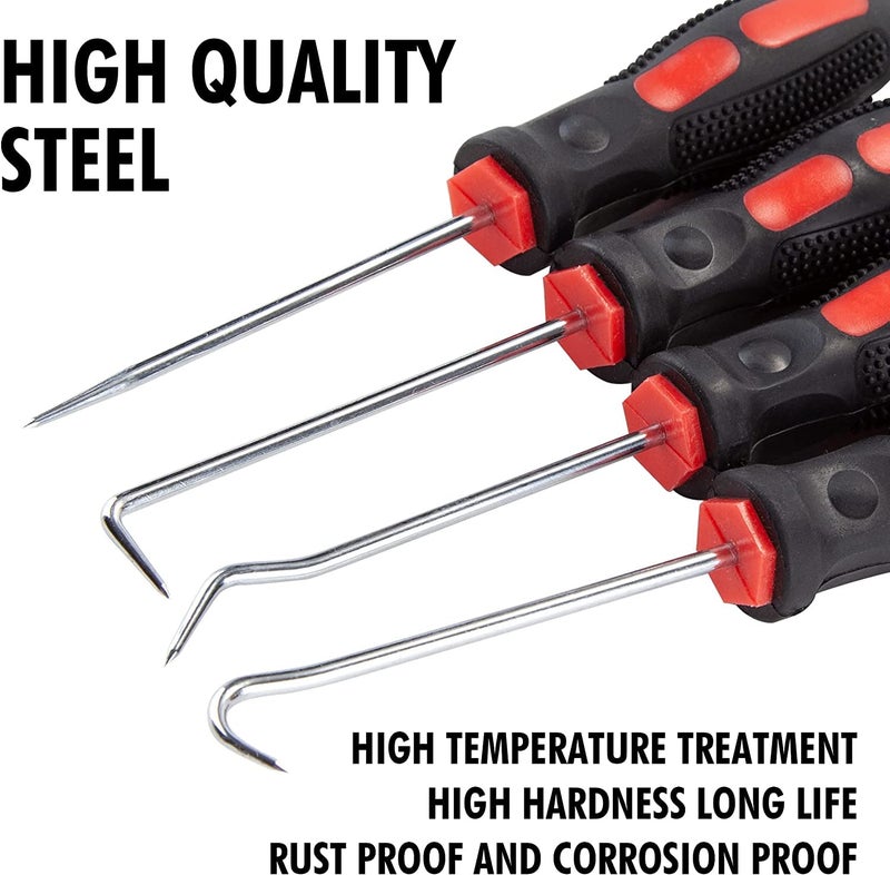 ISC 4Pcs Durable Car Hook Craft Hand Tools Oil Seal O-Ring Seal Remover Pick Set - Image 4