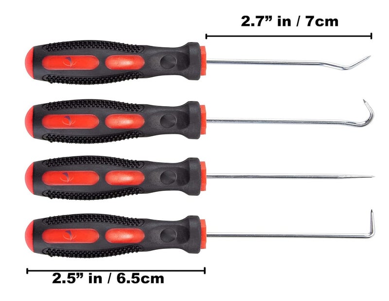 ISC 4Pcs Durable Car Hook Craft Hand Tools Oil Seal O-Ring Seal Remover Pick Set - Image 2