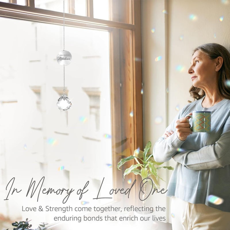 Mooncraftlogy Memorial Gifts for Loss of Loved One, Unique Sympathy Gift Idea Clear Crystal Ball Window Suncatcher, Rainbow Sun Catcher Bereavement Grief Box for Loss of Pet Dog Mom Father Husband Son Daughter - Image 2