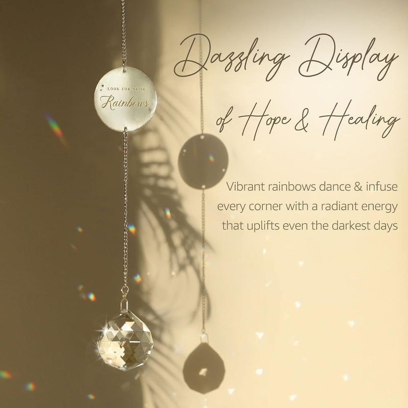 Mooncraftlogy Memorial Gifts for Loss of Loved One, Unique Sympathy Gift Idea Clear Crystal Ball Window Suncatcher, Rainbow Sun Catcher Bereavement Grief Box for Loss of Pet Dog Mom Father Husband Son Daughter - Image 4