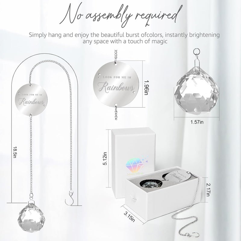 Mooncraftlogy Memorial Gifts for Loss of Loved One, Unique Sympathy Gift Idea Clear Crystal Ball Window Suncatcher, Rainbow Sun Catcher Bereavement Grief Box for Loss of Pet Dog Mom Father Husband Son Daughter - Image 5