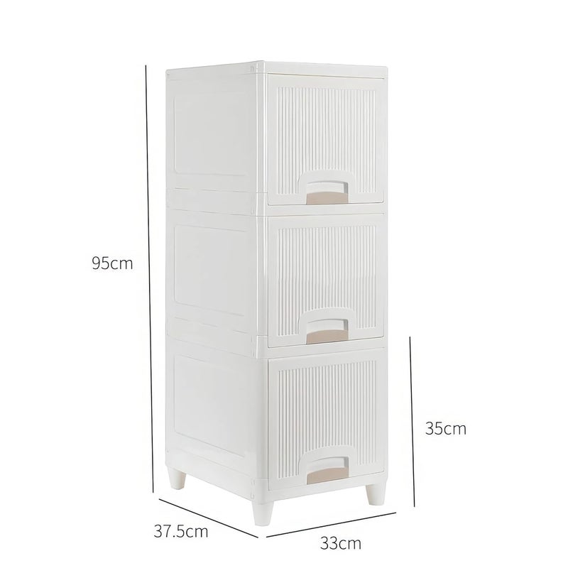 KWER Maximize Storage Space Versatile Stackable Drawer Organizer Storage Box for Ideal for Neat and Tidy Storage Solutions plastic drawers storage White 3 Layer - Image 2