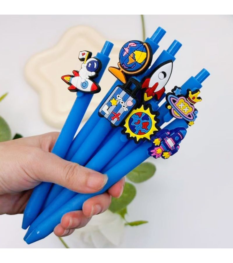 Cartoon Astronaut Space Pen 12pcs Random Style Comfort Grip Ballpoint - Image 4