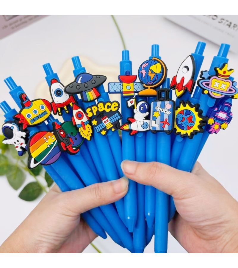 Cartoon Astronaut Space Pen 12pcs Random Style Comfort Grip Ballpoint - Image 3