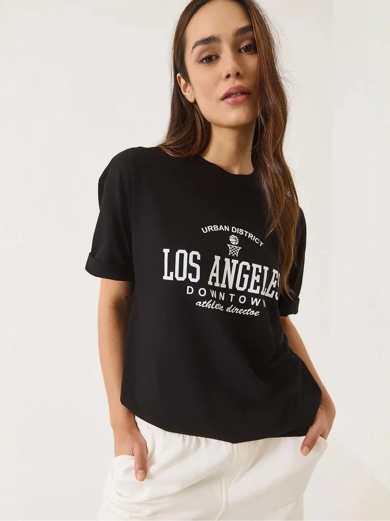 بيانكو لوتشي تي شيرت  بطبعة واسعة بياقة دائرية