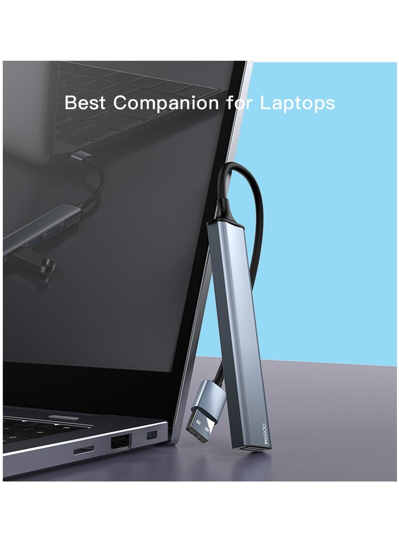 Yesido Yesido HB18 Hub Adapter 4 in 1 Multifunction USB Docking Station - Grey  - Image 2
